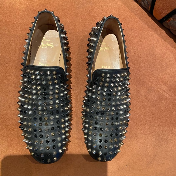 CHRISTIAN LOUBOUTIN Rollerboy Mixed Spikes Leather Flats Loafers - Picture 4 of 6